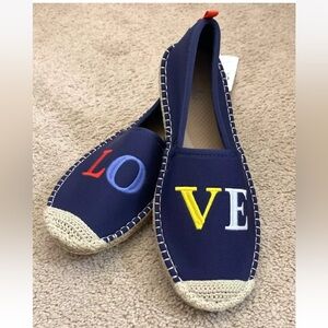NWT Sea Star Beachwear Embroidered LOVE Espadrilles Shoes Size-W10
